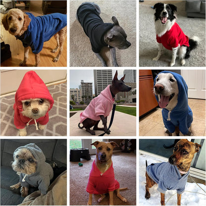 KOOLTAIL Basic Dog Hoodie - Soft & Warm Dog Hoodie Sweater with Leash Hole and Pocket, Dog Winter Coat, Cold Weather Clothes Sweatshirt for Small Medium Large Dogs Puppy Cat Boys Girls Deep Pink XXL