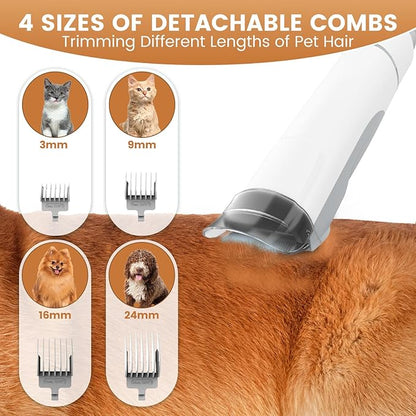 Dog Grooming Vacuum and Kit, Clipper Nail Trimmer Grinder, 2.5L Dust Cup 7 Grooming Tools 11000Pa Pet Vacuum for Shedding Grooming, Dog Hair Vacuum, Home Cleaning, PG50 Plus