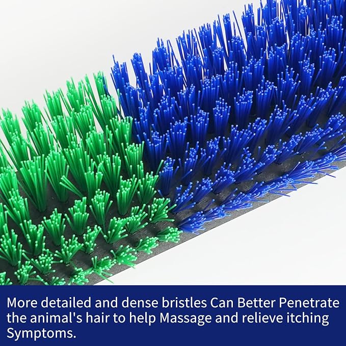 Livestock Scratch Brush With 16 Screws，Animal Back Scratching Brush for Cow,Cattle,Sheep, Horses,Pigs，Massage Grooming Tool(Green, 4pcs)
