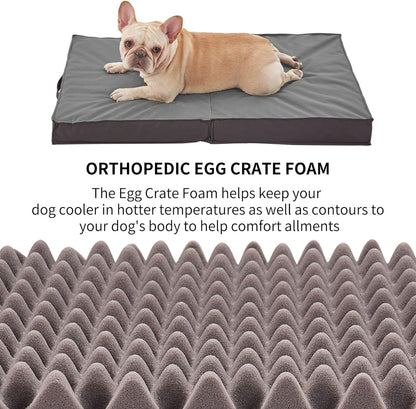 Outdoor Beds for Large Dogs, Waterproof with Washable Cover, Foldable Cooling & Orthopedic: 35in All Weather