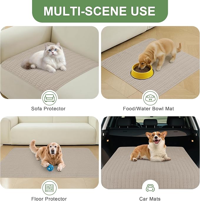 Washable Pee Pads for Dogs Puppy Pad, Brown 60”x60” 1 Pack | High Absorbent Dog Pee Pad Leak Proof Cat Rugs, Reusable Non Slip Pet Mat, Wee Wee Pads for Training, Crate and Floor