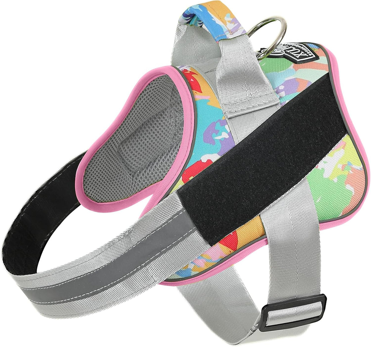 Bolux Dog Harness, No-Pull Reflective Dog Vest, Breathable Adjustable Pet Harness with Handle for Outdoor Walking - No More Pulling, Tugging or Choking (Large (Pack of 1), OilPainting)