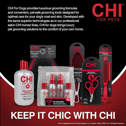 CHI for Dogs Self Cleaning Slicker Brush with Pivoting Head, Dog Grooming Brush for Detangling and Removing Loose Hair, Fine Wire Pins for Medium and Long Dog Coats, Ergonomic Handle | Pivoting head design, fine wire pins, detangles and removes loose h...