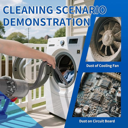 Vacuum Attachment Kit Compatible with Dyson V7 V8 V10 V11 V15 Cleaner | Flexible Extension Hose Mattress Tool Stiff Brush Soft Bristle and Flexible Crevice Tool for Home Cleaning
