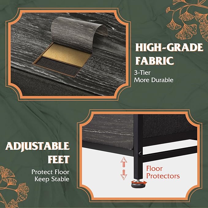 WLIVE 9-Drawer Dresser, Fabric Storage Tower