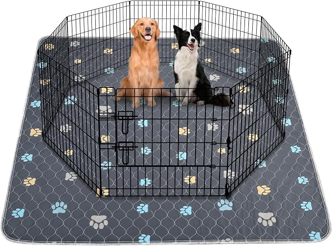 Washable Pee Pads for Dogs, 48'' x 48'' Large Reusable Puppy Pads, 2 Pack | Super Absorbent, Leakproof, Machine Washable, Reusable Dog Pee Pads, Large Playpen Mat, Whelping Pad