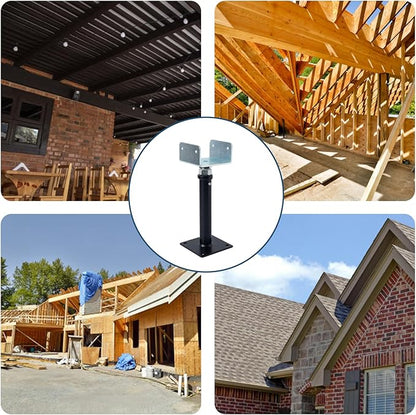 YXGJDP 2 Pack U-Shaped Floor Jack - Adjustable Steel Beam Support for 4x2, 4x4, 4x6 Joists Heavy Duty Screw Jack with U-Head Telepost & House Jack.9-13 Inch Adjustment Range.