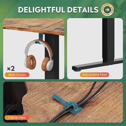 DEVAISE L Shaped Standing Desk Adjustable Height, Dual Motor Electric Corner
