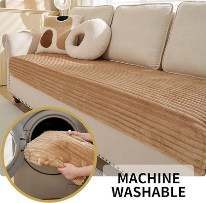 HAOMAIJIA Waterproof Couch Cover for Dogs Washable,Faux Fur Pet Couch Covers for Sofa,Soft Dog Bed Cover Non-Slip Couch Covers for 3 Cushion Couch Sofa Pet Friendly (Khaki, 23" x 23" 2 Pack)