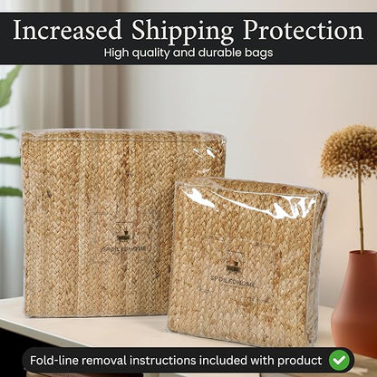 Jute Area Rug 3x5 Natural Jute Rug with Non-Slip Backing, Low-Profile Farmhouse Rug for Living Room, Bedroom or Entry – Eco-Friendly Boho Decor, Non-Shed for High-Traffic Door Mat
