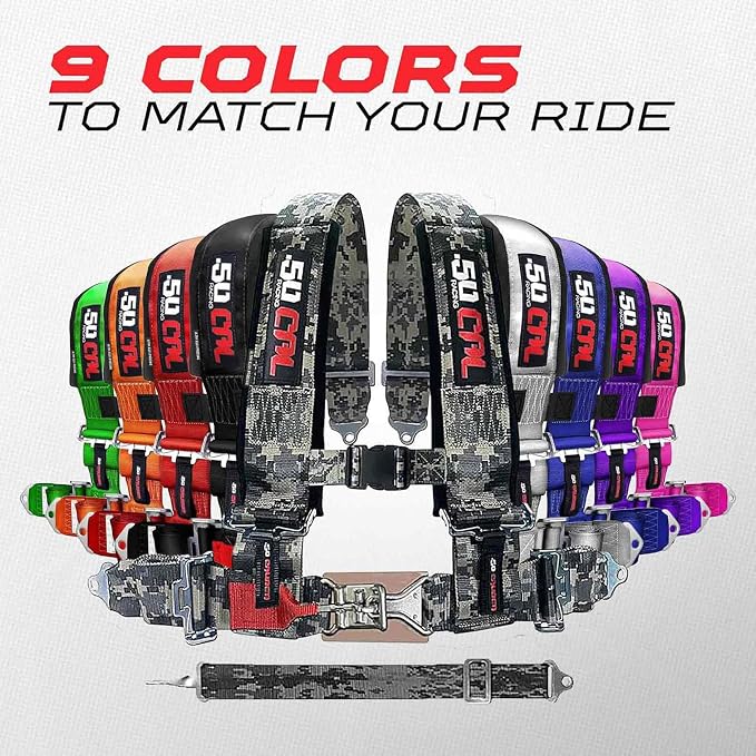 1pc Pink 5 Point Harness for Bucket Seat, Latch Release, 9 Color Options, Racing Harness 5 point, Race Car, UTV, RZR [6001A2]