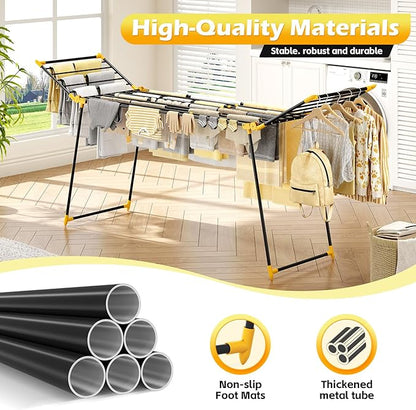APEXCHASER Clothes Drying Rack Foldable, Large Drying Rack Clothing Retractable