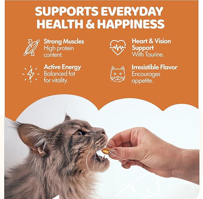 Crunchy Cat Treats – Dual‐Texture Crunch & Creamy Soft Feline Snack Bites for All Life Stages, Great for Training Treat Value Bags (2 Pound, Chicken)