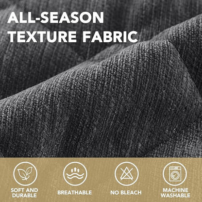 H.VERSAILTEX Chenille Couch Cover for Dogs Washable Soft Fuzzy Loveseat Covers Sectional Sofa Cover Thick Pet Couch Cover Protector Non-Slip Dog Bed Cover(Grey, 28" x 67")
