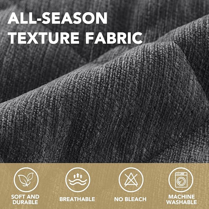 H.VERSAILTEX Chenille Couch Cover for Dogs Washable Soft Fuzzy Extra Large Sofa Slipcovers Sectional Sofa Cover Thick Pet Couch Cover Protector Non-Slip Dog Bed Cover(Grey, 28" x 134")
