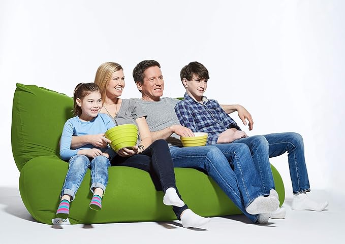 Yogibo Double Giant Bean Bag Chair Bed Lounger for Adults, Kids and Teens with Filling, Extra Large, Oversized, Big, Huge, Plush, Sensory Beanbag Couch Sofa Loveseat, Washable Cover, Green