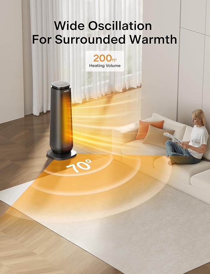 PELONIS PTH15A4BGB Ceramic Tower 1500W Indoor Space Heater