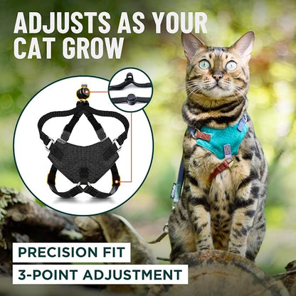 Houdini™ Escape Proof Kitten Harness and Leash (Pink, S) | Adjustable walking vest with 6ft lead, breathable mesh, snug secure fit, light and gentle for first outdoor adventures