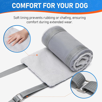 Dog Lift Harness for Extra Large Dogs, Adjustable Dog Sling for Back Legs, Hip Support Harness to Help Lift Dogs Rear for Canine Aid and Old K9 Cruciate Ligament Rehabilitation - Extra Large, Grey