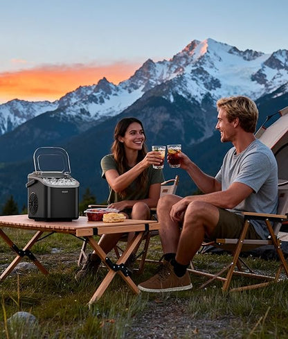 ecozy Portable Ice Makers Countertop, 8 Cubes in 6 Mins, Bullet Ice Maker