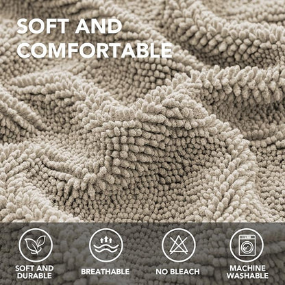 H.VERSAILTEX Non Slip Pet Couch Cover Chenille Dog Bed Protector Thick Soft Sofa Slipcover Pet Friendly Washable Couch Cushion Covers for Pets (30" x 70", Island Fossi)