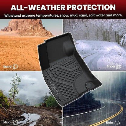 LASFIT Floor Mats and Cargo Liner for Ford Escape Gasoline 2020-2025 2026 (NOT for Hybrid Models) All Weather Protector TPE Custom Fit Car Floor Liners, 1st & 2nd Row & Trunk Set, 4PCS Black