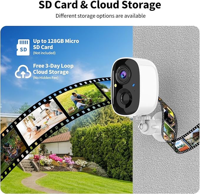 Wireless Security Cameras Outdoor/Indoor, 2K UHD WiFi Smart Security Camera