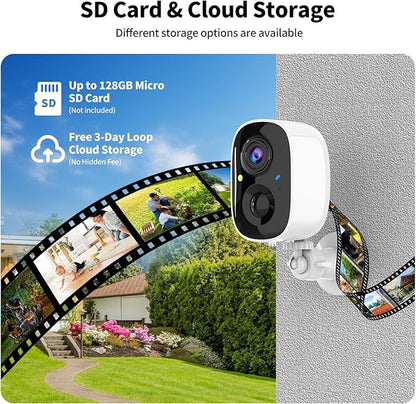 Wireless Security Cameras Outdoor/Indoor, 2K UHD WiFi Smart Security Camera