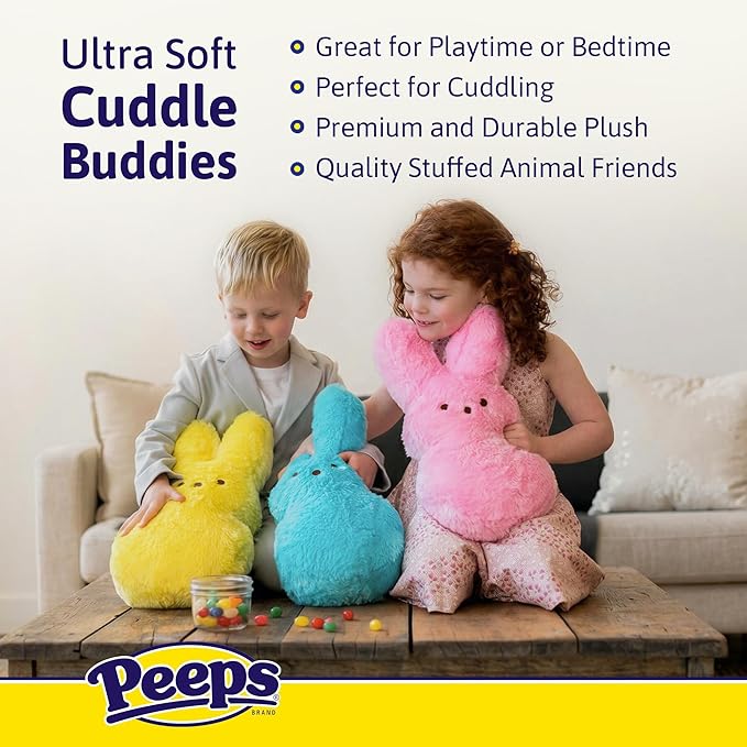 Animal Adventure | 15" Green Shaggy Bunny Peeps Plush | Easter Basket Stuffed Animals for Kids | Marshmallow Candy | Huggable Ultra Soft Plushie Stuffers Buddy Toy | Collectable Gifts | Aged 3+