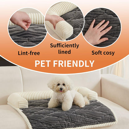 HAOMAIJIA Dog Couch Bed for Large Dogs, Non Slip Pet Couch Covers for Sofa Thick Soft Washable Dog Couch Cover Protector All Seasons Universal Dogs and Cats Bed Mat (Grey, X-Large)