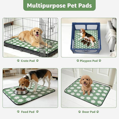 LOOBANI Washable Puppy Pads, Reusable Dog Pee Mat 36"x41", 2 Pack | Super Absorbent, Waterproof, Leakproof, Non-Slip, Soft For Playpen, Crate, Potty Training, Floors