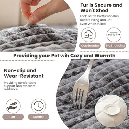 Couch Cover for Dogs Washable, Non Slip Couch Covers for 3 Cushion Sofa Pet Friendly, Fuzzy Pet Couch Cushion Covers for Dog, Thick, Soft for Sofa Protector (Dark Gray, 27.6" x 70.9"/70 x 180cm)