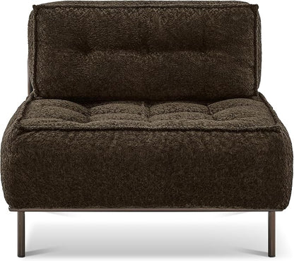 MCombo Modular Sofa Couch with Removable Cushion, Accent Sofa Chair, Upholstered Sofa for Living Room, Apartment, Office (Chocolate, Middle Seat)
