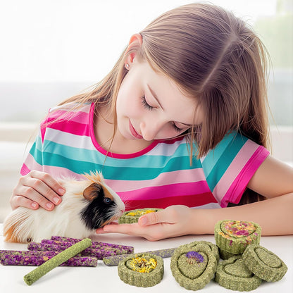 Sofier Timothy Hay Treats Rabbit Toys Bunny Guinea Pig Hamster Natural Chews for Teeth Handmade Rabbit Chews and Treats Chinchilla Rat Gerbil