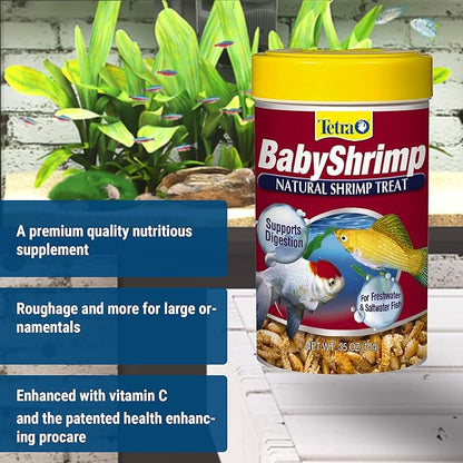Tetra BabyShrimp 0.35 Ounce, Natural Shrimp Treat for Aquarium Fish (033197), (Pack of 4)