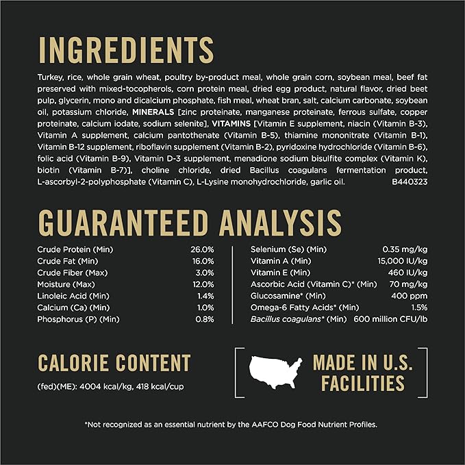 Purina Pro Plan Complete Essentials Shredded Blend Turkey and Rice Dog Food Dry Formula with Probiotics for Dogs - 5 lb. Bag