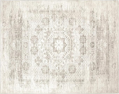 Washable Rugs 8x10 Area Rugs for Living Room,Bedroom,Dining Room- Modern Abstract Large Area Rugs with Non Slip Rubber Backing,Soft Low Pile Neutral Accent Carpet for Nursery Dorm Home Office