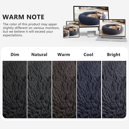 MIXJOY Orthopedic Dog Bed Comfortable Donut Cuddler Round Pet Beds Ultra Soft Washable Dog and Cat Cushion (20''/23''/27''/30'') (27'', Grey-Blue)