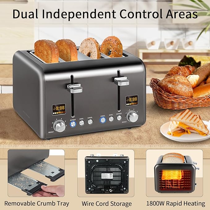 SEEDEEM 4 Slice Stainless Toaster
