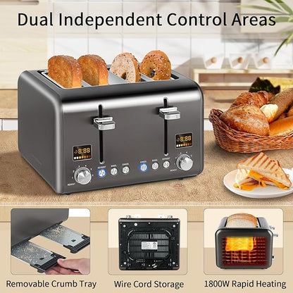 SEEDEEM 4 Slice Stainless Toaster