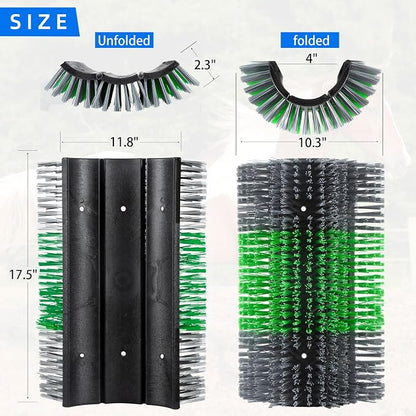 Extra Large Size Livestock Scratching Brush, Upgraded Horse/Goat/Cow/Cattle Scratcher Brush for Grooming, Itch Relief Horse Scratcher Brushes Kit with Two Sets of Mounting Screws(1-Pack,Gray)