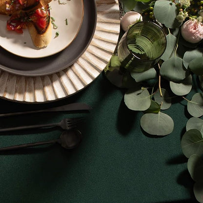Gee Di Moda Rectangle Tablecloth - 60 x 126 Inch Hunter Green Table Cloth for 8 Foot Rectangle Tables - Heavy Duty Washable Fabric - for Holiday Party, Dinner, Weddings, Baby Shower & Events