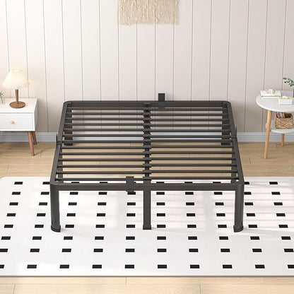 18 Inch Queen Heavy Duty 3500 lbs Bed Frame with Round-Corner Legs & Anti-Squeak Design – Quick Assembly Metal Platform, No Box Spring Needed