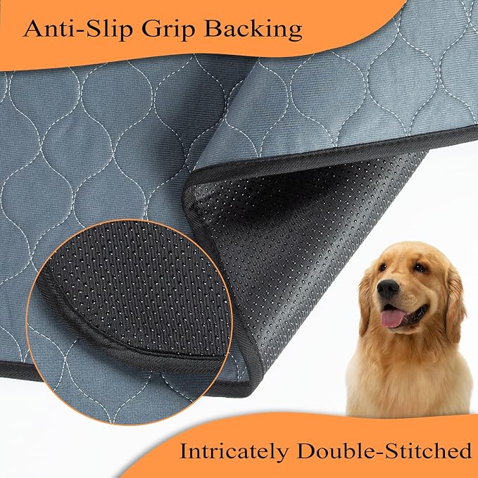 Bunlitent Extra Large Washable Pee Pads for Dogs, 82" x 102", Grey, 1 Pack | Reusable, Quick Dry, Anti-Slip, Waterproof, Whelping Pads, For Puppy, Senior Dog, Incontinence, For Dog Playpen, Crate, Car