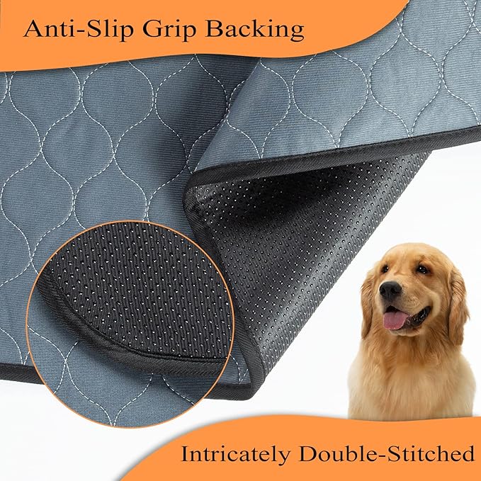Bunlitent Washable Pee Pads for Dogs 36"x72", 3 Pack, Super Absorbent, Grey | Reusable, Quick Dry, Anti-Slip, Waterproof, Reusable Puppy Pads, Whelping Pads, For Training, Playpen, Incontinence, Large