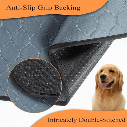 Bunlitent Washable Pee Pads for Dogs, 48x60, 2 Pack, Reusable Puppy Pads | Reusable, Quick Dry, Anti-Slip, Large, Waterproof, Whelping Pad for Pet, Playpen, Incontinence, Housebreaking, Training, Grey