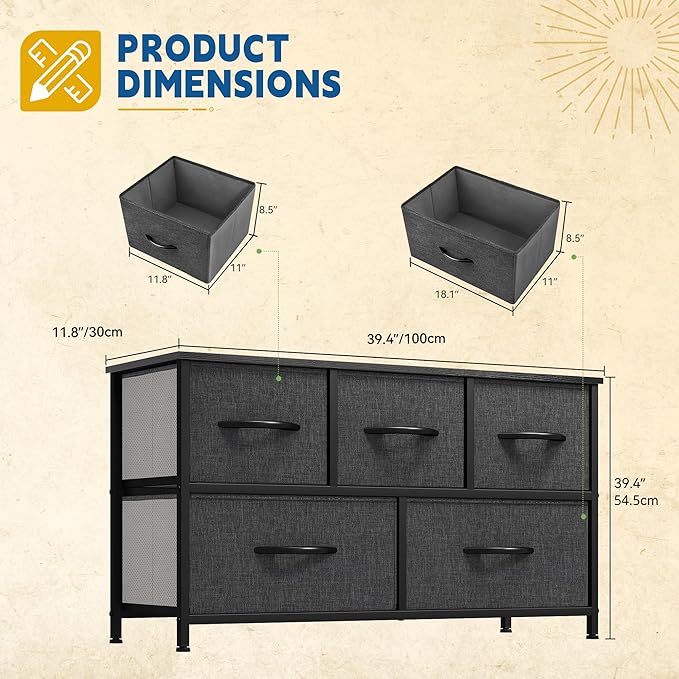 DWVO Dresser with 5 Drawers