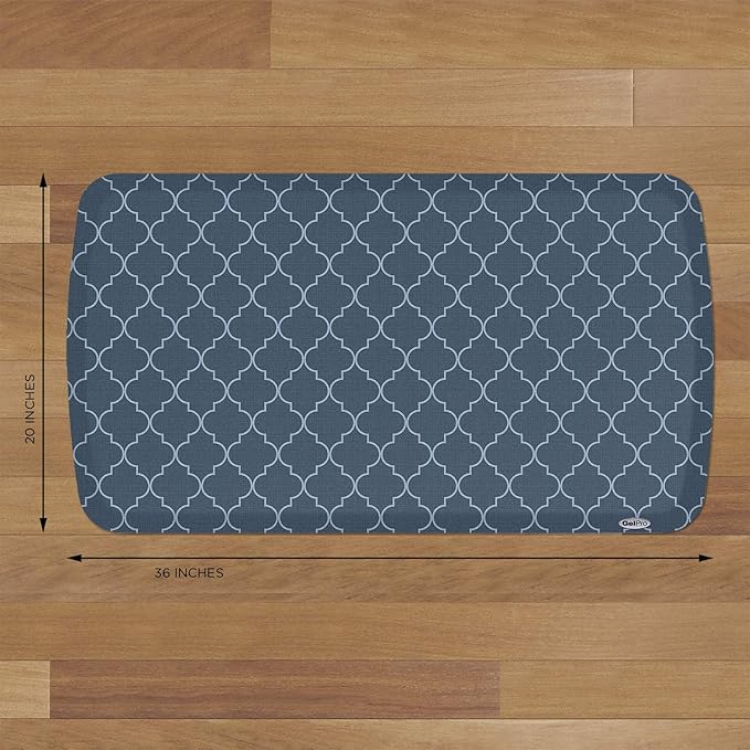 GelPro Elite Premier Anti-Fatigue Kitchen Comfort Floor Mat, 20x36, Trellis Deep Sea Stain Resistant Surface with Therapeutic Gel and Energy-Return Foam for Health & Wellness