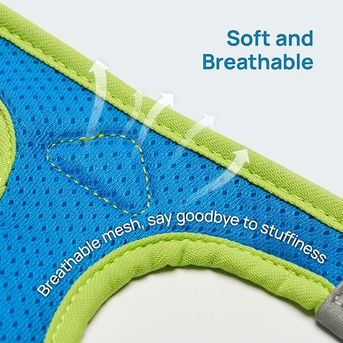 Cat Harness and Leash Set, Step-in Escape Proof Adjustable Vest Harness for Small Medium Large Cats, Lightweight Soft Breathable Reflective Kitten Harness for Walking Travel, Camping(Hawaii Green, XS)