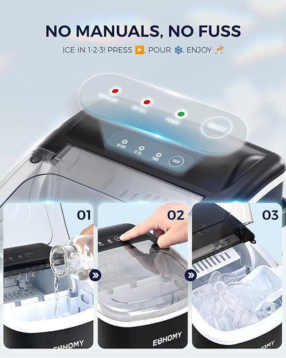 EUHOMY Countertop Ice Maker Machine